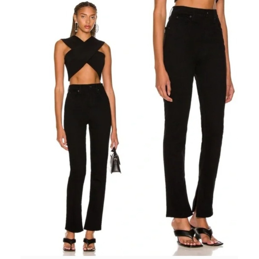 SLVRLAKE Beatnik High Waist Split Ankle Straight Leg Jeans‎ Womens Size 25 Denim
